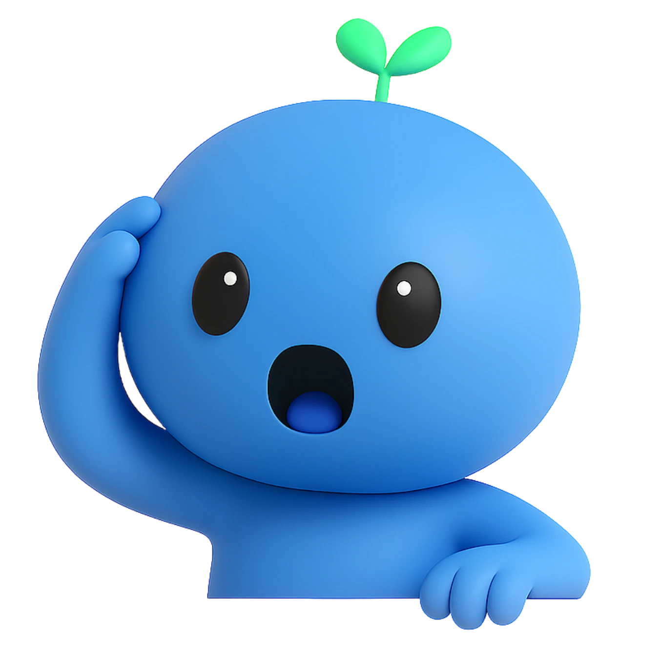 Broki mascot peeking
